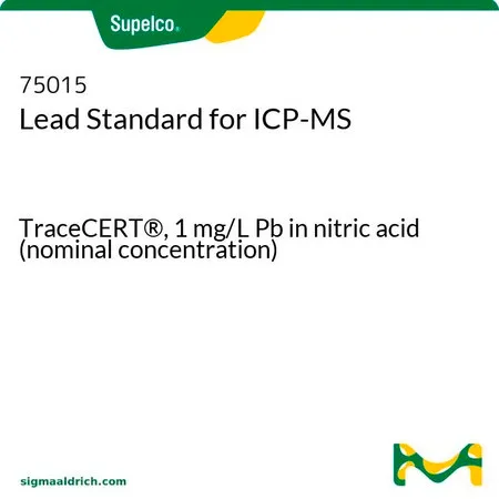 默克Supelco 铅ICP-MS标准液,TraceCERT®,1 mg/L铅硝酸溶液(标称浓度)