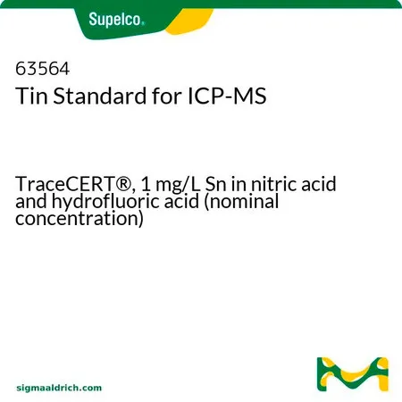 默克Supelco 锡ICP-MS标准液,TraceCERT®,1 mg/L锡的硝酸和氢氟酸溶液(标称浓度)