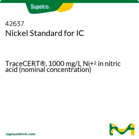 默克Supelco 镍离子标准液,用于离子色谱分析,TraceCERT®,1000 mg/L(硝酸中的Ni 2+(标称浓度))