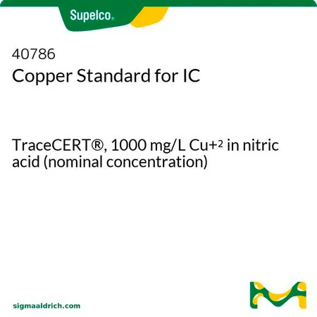 默克Supelco 铜离子标准液,用于离子色谱分析,TraceCERT®,1000 mg/L Cu 2+硝酸溶液(标称浓度)