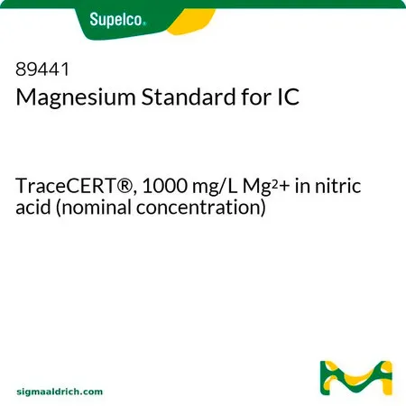 默克Supelco 镁离子标准液,用于离子色谱分析,TraceCERT®,1000 mg/L Mg 2+硝酸溶液(标称浓度)