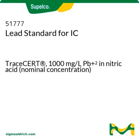 默克Supelco 铅离子标准液,用于离子色谱分析,TraceCERT®,1000 mg/L Pb 2+硝酸溶液(标称浓度)