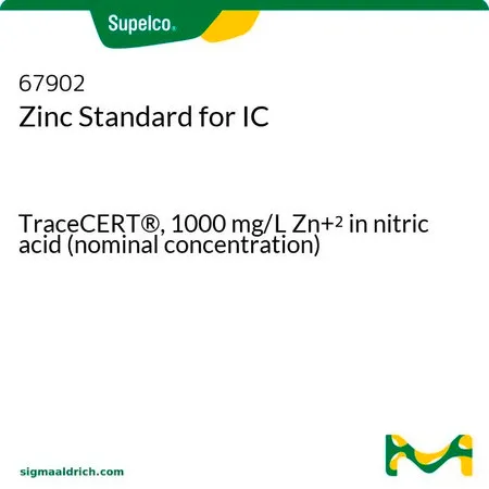 默克Supelco 锌离子标准液,用于离子色谱分析,TraceCERT®,1000 mg/L Zn 2+硝酸溶液(标称浓度)