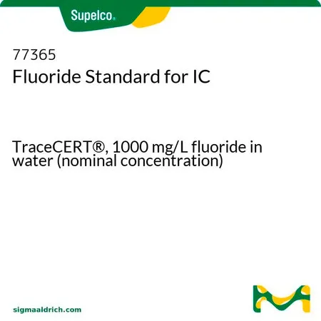 默克Supelco 氟离子标准液,用于离子色谱分析,TraceCERT®,1000 mg/L氟化物水溶液(标称浓度)