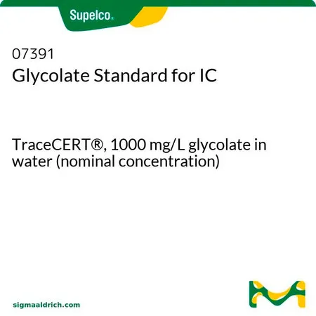 默克Supelco 乙醇酸标准液,用于离子色谱分析,TraceCERT®,1000 mg/L乙醇酸水溶液(标称浓度)