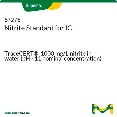默克Supelco 亚硝酸标准液，用于离子色谱分析，TraceCERT®，1000 mg/L亚硝酸盐水溶液（pH~11标称浓度）