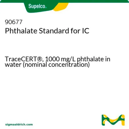 默克Supelco 邻苯二甲酸标准液,用于离子色谱分析,TraceCERT®,1000 mg/L邻苯二甲酸盐水溶液(标称浓度)
