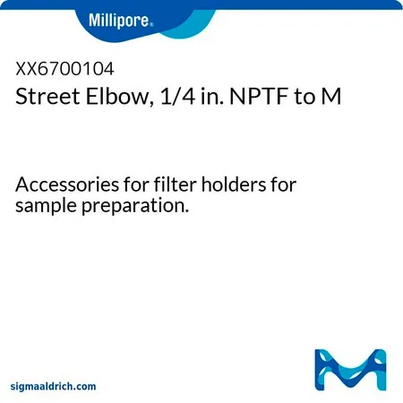 默克密理博 内外螺纹弯头,1/4 in. NPTF至M,用于样品制备的过滤器支架附件。