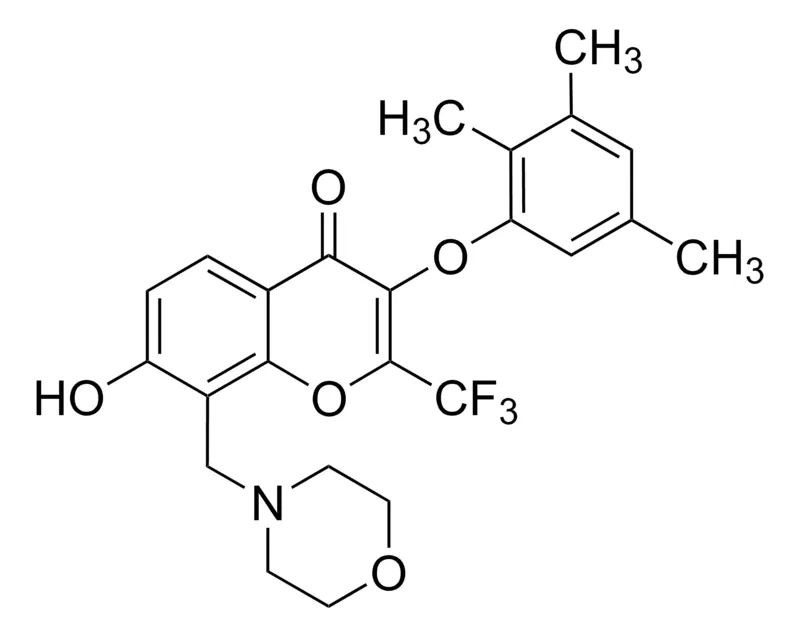 Sigma-Aldrich 7-Hydroxy-8-(4-morpholinylmethyl)-2-(trifluoromethyl)-3-(2,3,5-trimethylphenoxy)-4H-chromen-4-one,AldrichCPR
