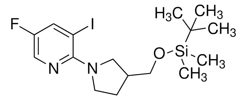 Sigma-Aldrich 2-(3-((tert-Butyldimethylsilyloxy)methyl)pyrrolidin-1-yl)-5-fluoro-3-iodopyridine,AldrichCPR