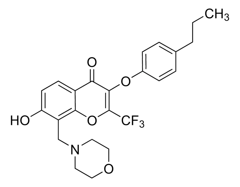 Sigma-Aldrich 7-Hydroxy-8-(4-morpholinylmethyl)-3-(4-propylphenoxy)-2-(trifluoromethyl)-4H-chromen-4-one,AldrichCPR