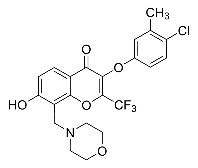 Sigma-Aldrich 3-(4-Chloro-3-methylphenoxy)-7-hydroxy-8-(4-morpholinylmethyl)-2-(trifluoromethyl)-4H-chromen-4-one,AldrichCPR
