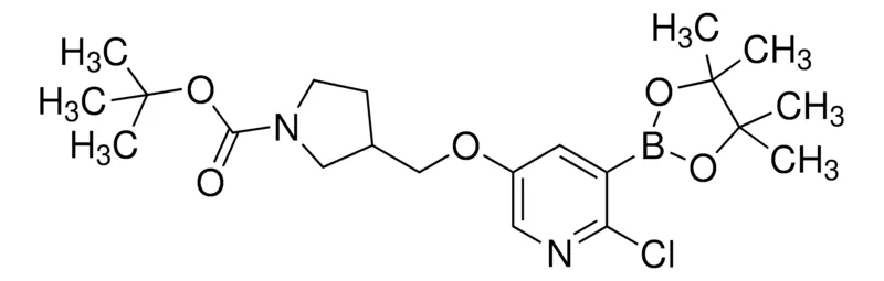 Sigma-Aldrich tert-Butyl 3-((6-chloro-5-(4,4,5,5-tetramethyl-1,3,2-dioxaborolan-2-yl)pyridin-3-yloxy)methyl)pyrrolidine-1-carboxylate,AldrichCPR