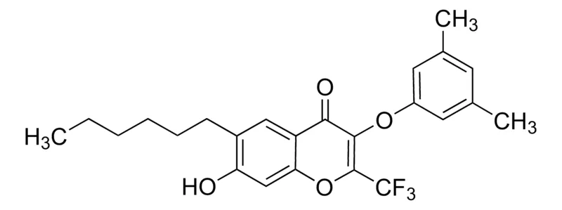 Sigma-Aldrich 3-(3,5-Dimethylphenoxy)-6-hexyl-7-hydroxy-2-(trifluoromethyl)-4H-chromen-4-one,AldrichCPR