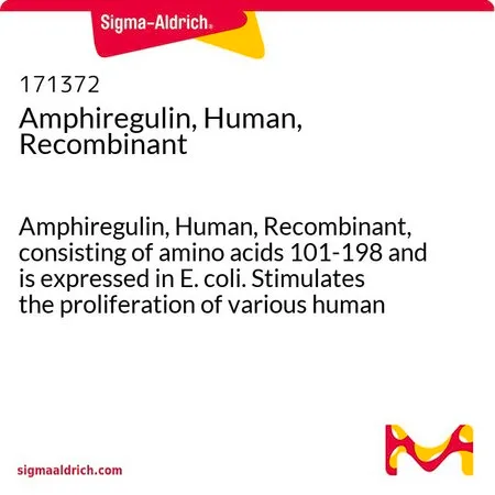 Sigma-Aldrich Amphiregulin, Human, Recombinant，双调蛋白，人，重组，由氨基酸101-198组成，在大肠杆菌中表达。刺激各种人类和小鼠角质形成细胞的增殖。