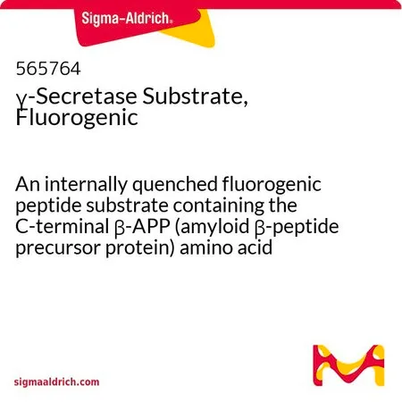 Sigma-Aldrich γ-Secretase Substrate, Fluorogenic,一种内部淬灭的荧光肽底物,含有被γ-分泌酶裂解的C-末端β-APP(淀粉样β-肽前体蛋白)氨基酸序列。