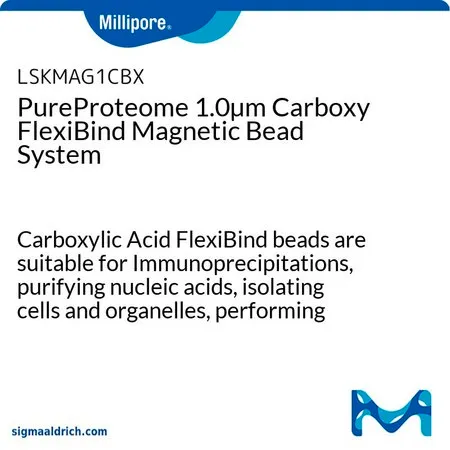 默克密理博 PureProteome 1.0µm Carboxy FlexiBind Magnetic Bead System，羧酸结合微珠适用于免疫沉淀、纯化核酸、分离细胞和细胞器、进行蛋白质-蛋白质相互作用研究和许多其他应用。