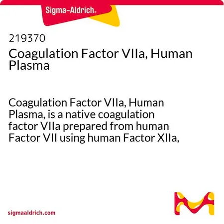 Sigma-Aldrich Coagulation Factor VIIa, Human Plasma,凝血因子VIIa(人血浆)是一种天然凝血因子VIIa,使用人因子XIIa从人因子VII制备,活化后将其除去。