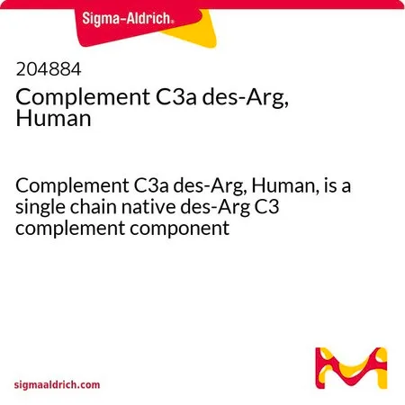 Sigma-Aldrich Complement C3a des-Arg, Human,补体C3 a des-Arg,人,是单链天然des-Arg C3补体组分