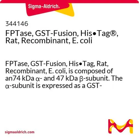 Sigma-Aldrich FPTase，GST融合，组氨酸•标签®，大鼠，重组，大肠杆菌，FPTase，GST-Fusion，His·Tag，Rat，Recombinant，E. coli，由74 kDa α-和47 kDa β-亚基组成，α-亚基以GST-融合构建体的形式表达，其N-末端带有His·Tag序列。