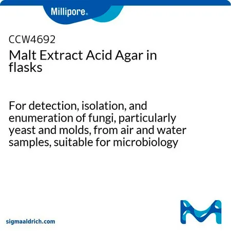 默克密理博 Malt Extract Acid Agar，瓶容量250 mL，瓶灌装量200 mL，密封型，塑料螺旋盖，10瓶盒，酵母，霉菌