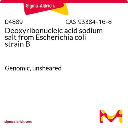 Sigma-Aldrich 脱氧核糖核酸 钠盐 来源于大肠杆菌 菌株 B，基因组，未剪切