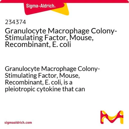 Sigma-Aldrich Granulocyte Macrophage Colony-Stimulating Factor, Mouse, Recombinant, E. coli,粒细胞巨噬细胞集落刺激因子,小鼠,重组,大肠杆菌,是一种多效性细胞因子,可以刺激造血细胞的增殖,成熟和功能。