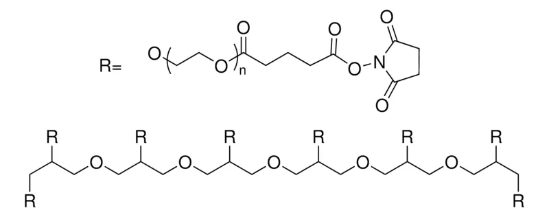 Sigma-Aldrich 8arm-PEG20K-Succinimidyl Glutarate，平均MN 20,000，琥珀酰亚胺戊二酸酯，六甘油核心