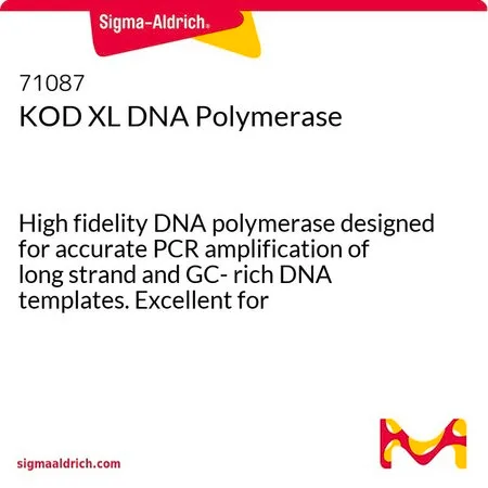 Sigma-Aldrich KOD XL DNA Polymerase，高保真度DNA聚合酶，用于长链和GC丰富的DNA模板的精确PCR扩增。2对于衍生的dNTPs的掺入是极好的。