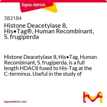 Sigma-Aldrich Histone Deacetylase 8, His•Tag®, Human Recombinant, S. frugiperda，组蛋白去乙酰化酶8（Histone Deacetylase 8，His·Tag），人重组体，草地贪夜蛾（S. frugiperda），是一种在C-末端融合His-Tag的全长HDAC 8。用于HDAC 8调控的研究和抑制剂筛选。