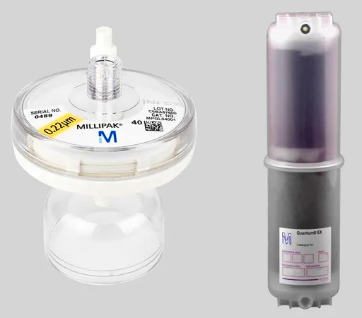 默克密理博Milli-Q 套件：Quantum® EX 纯化柱 & Millipak®，Millipak® 40 Express过滤器提供无颗粒和无菌的水。适用于Milli-Q® Academic/Biocel/Gradient/Synthesis、Elix® Advantage、Milli-Q® Advantage A10/Direct/Integral/Reference系统。