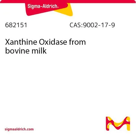Sigma-Aldrich Xanthine Oxidase from bovine milk，牛奶中天然的黄嘌呤氧化酶。催化多种芳香杂环和简单醛的氧化羟基化的复杂金属蛋白。催化黄嘌呤氧化为尿酸。