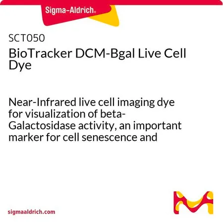 Sigma-Aldrich BioTracker DCM-Bgal Live Cell Dye，近红外线活细胞成像染料，用于观察β-半乳糖苷酶活性，这是细胞衰老和原发性卵巢癌的重要标志物。