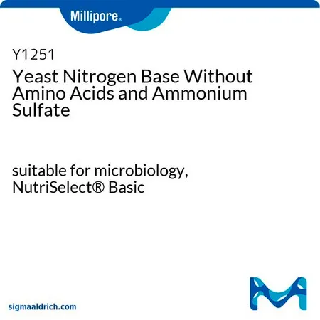 默克密理博 酵母氮源基础，不含氨基酸和硫酸铵，NutriSelect®基本，粉末，用于真菌，500 g塑料瓶，1 kg塑料瓶