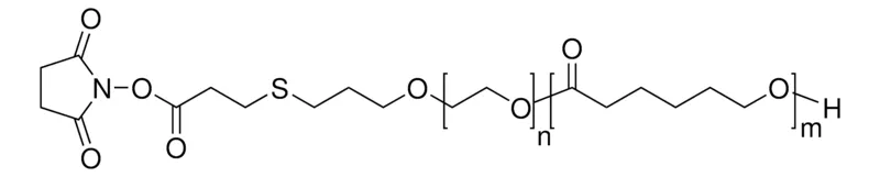 Sigma-Aldrich N-Hydroxysuccinimide ester-poly(ethylene glycol)-b-poly(ε-caprolactone)，PEG平均Mn 5,000，PCL平均Mn 5000