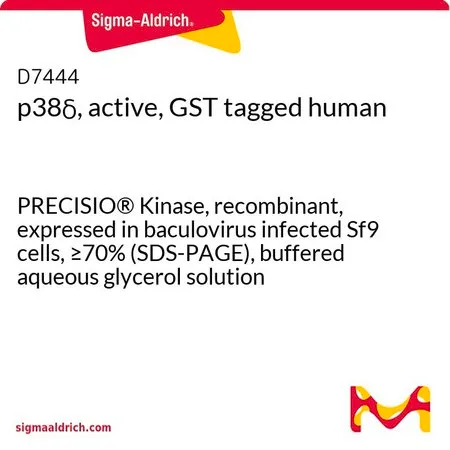 Sigma-Aldrich p38δ, active, GST tagged human,PRECISIO®激酶,重组,在杆状病毒感染的Sf 9细胞中表达,≥70%(SDS-PAGE),甘油缓冲水溶液