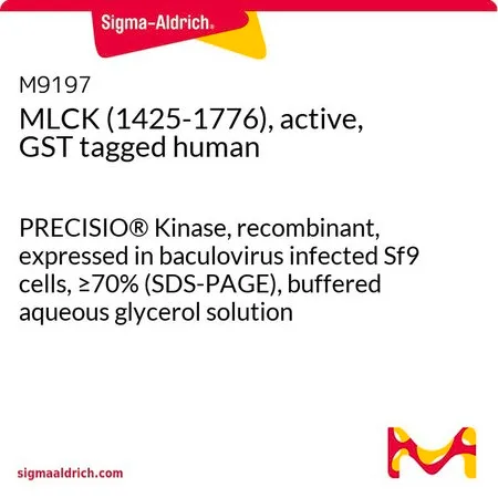 Sigma-Aldrich MLCK (1425-1776)，活性，GST 标记 人，PRECISIO®激酶，重组，在杆状病毒感染的Sf 9细胞中表达，≥70%（SDS-PAGE），甘油缓冲水溶液