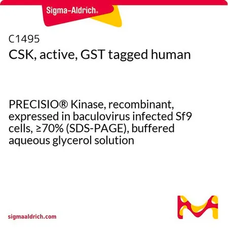 Sigma-Aldrich CSK, active, GST tagged human,PRECISIO®激酶,重组,在杆状病毒感染的Sf 9细胞中表达,≥70%(SDS-PAGE),甘油缓冲水溶液