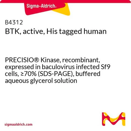 Sigma-Aldrich BTK,活性,His 标记 人,PRECISIO®激酶,重组,在杆状病毒感染的Sf 9细胞中表达,≥70%(SDS-PAGE),甘油缓冲水溶液