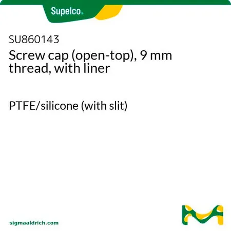 默克Supelco 带衬垫的螺纹盖（9mm 螺纹），PTFE/硅胶（带狭缝）