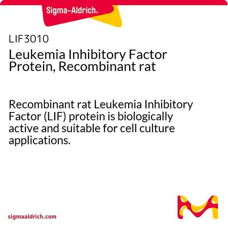 Sigma-Aldrich 白血病抑制因子蛋白，重组大鼠，重组大鼠白血病抑制因子（LIF）蛋白具有生物活性，适用于细胞培养应用。