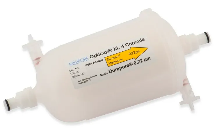 默克密理博Milli-Q Opticap® XL过滤器，去除纯化水中的细菌和微粒。适用于Milli-Q® CLX系统。