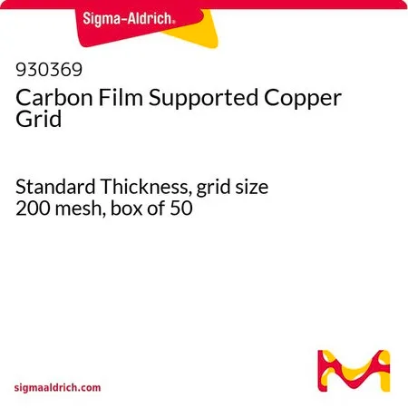 Sigma-Aldrich Carbon Film Supported Copper Grid，碳膜支撑的铜网格，标准厚度，网格尺寸200目，每盒50个