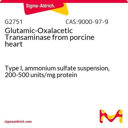 Sigma-Aldrich 谷氨酸-草酰乙酸转氨酶 来源于猪心脏，I型，硫酸铵混悬液，200 - 500单位/mg蛋白质