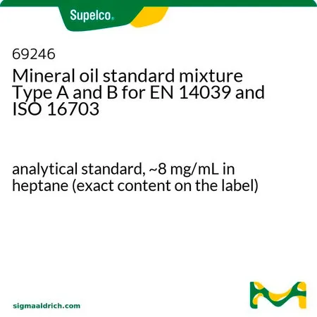 默克Supelco 用于 EN 14039 和 ISO 16703 的 A 类和 B 类矿物油标准混合物，分析标准品，约8 mg/mL庚烷溶液