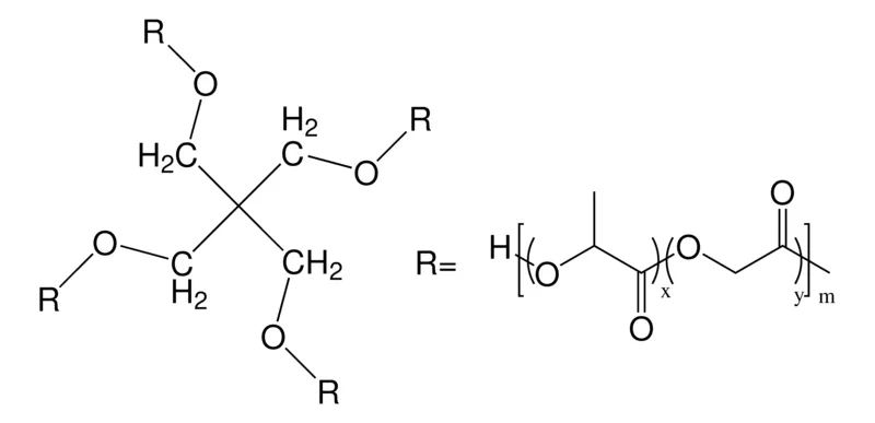 Sigma-Aldrich 4arm-poly(lactide-co-glycolide)，平均Mn为38000 - 60000，丙交酯∶乙交酯为55 ∶ 45