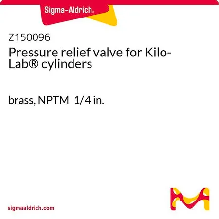 Sigma-Aldrich Pressure relief valve for Kilo-Lab™ cylinders，黄铜，NPTM 1/4 in.