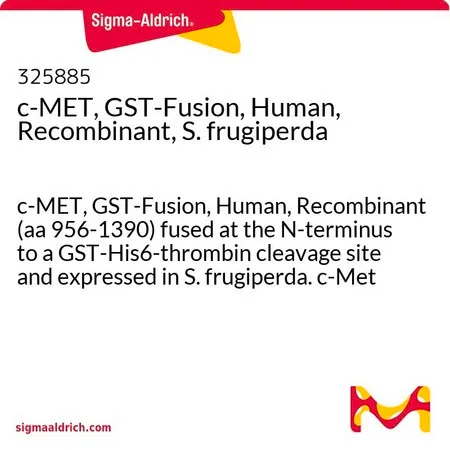 Sigma-Aldrich c-MET, GST-Fusion, Human, Recombinant, S. frugiperda,c-MET,GST融合,人,重组(aa 956-1390),在N-末端融合至GST-His 6-凝血酶切割位点,并在草地贪夜蛾中表达。c-Met是一种由HGF激活的受体酪氨酸激酶。