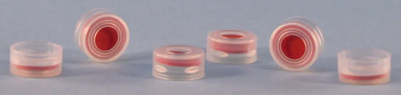 默克Supelco 用于卡口样品瓶的瓶盖，帽尺寸11 mm，透明聚乙烯（带6.0 mm孔），蓝色PTFE/白色硅胶（带狭缝）