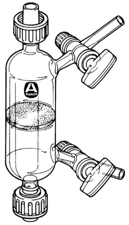 Sigma-Aldrich Double-ended filter with a glass stopcock on each of the two side-arms，容量60 mL，外螺纹接头：ST/NS 14/20（2）